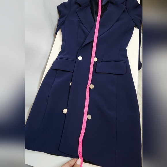 Elegant Navy Double-Breasted Women's Dress Blazer XXS (FAST SHIPPING) - Picture 9 of 10